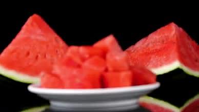 升格西瓜西瓜块麒麟瓜夏季水果视频的预览图